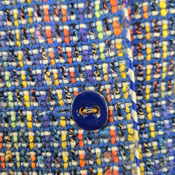 1990s Vintage Doncaster Multicolor Weave Tweed Blazer Jacket Size 8 USA Made - Picture 8 of 9